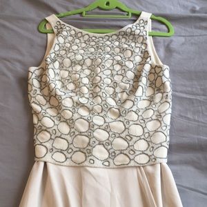 Floor-length cream dress with matching blazer